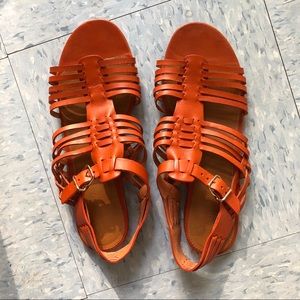 JCrew Burnt Orange Hurrache style sandals 🧡